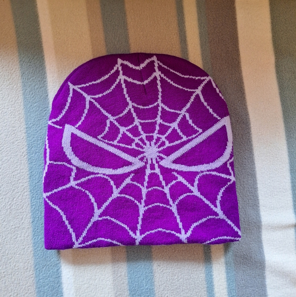 Purple Spider Web Spiderman Beanie